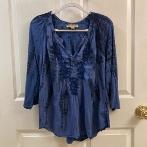 Vintage America Blue Tie Dye Top